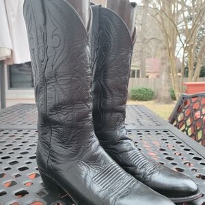 Lucchese Black Western Leather Boots